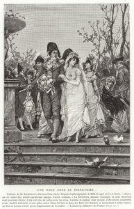 Et bryllup under katalogen, den franske revolusjonen, 1795-1799 av French School