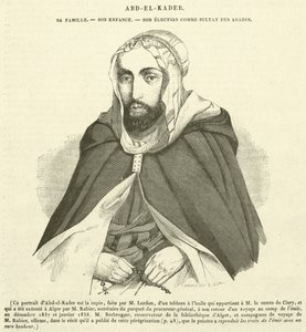 Abd-el-Kader, hans familie, hans barndom, hans valg som sultan av araberne (gravering) av French School