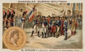 Abdikasjon av Napoleon ved Fontainebleau av French School