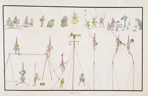 Akrobater, sjonglører, etterlignere, underholdere fra The Gentil Album, utgitt i 1774 av French School