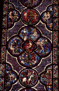 Adam og Eva-vinduet, 1200-tallet (for detaljer se 129046) av French School