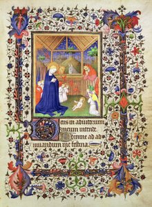 Legg til 16997 f.57 Nativity, fra Chevalier Hourse, ca. 1420 (vellum) av French School