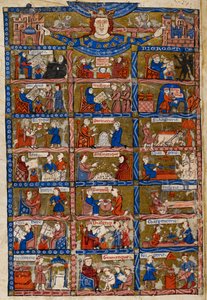 Legge til. 30024 f.1v 21 scener som representerer kunst og vitenskap, fra 