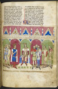 Legge til. MS 12228, f.223, Roman du Roy Meliadus de Leonnoys, ca. 1352 (pergament) av French School