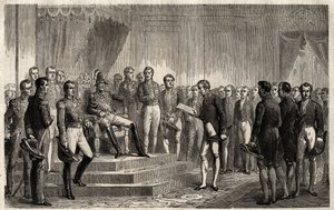 Adresse til 221 - Den liberale statsmann Roy- Collard presenterer Adresse du 221 - Pierre Paul Royer-Collard leser til den franske kong Charles X den 221s adresse for å protestere mot kjennelsen i 1830 - Pierre Paul Royer Collard (1763-1845) (Royer- Collar av French School