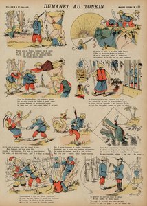 Adventures of Dumanet, en fransk soldat, i Tonkin (farget gravering) av French School