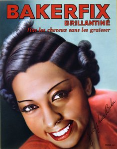Annonse for Bakerfix hair brilliantine med Josephine Baker (1906-75) av French School