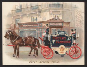 Annonse for Cherry Blossom parfyme (chromolitho) av French School