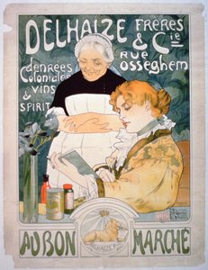 Annonse for Delhaize, Brothers og Co. på Bon Marche av French School