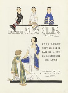 Reklame for Etablissements Andre Gillier, pub fra 1920-tallet (sjablongtrykk) av French School