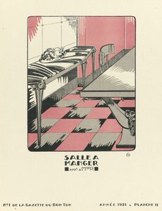 Reklame for «Salle a Manger», utgitt 1921 (sjablongtrykk) av French School