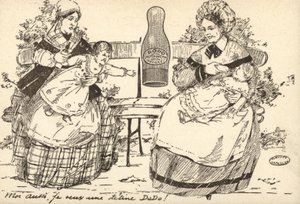Reklame for en babyflaske (litho) av French School