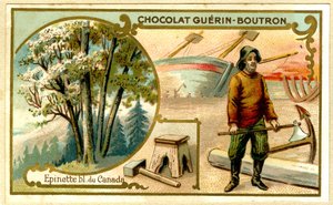 Reklamekromolitografi av Guérin Boutron-sjokolade (kromolitografi) av French School