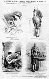 Annonseside for verkene til Balzac - i "" Charivari"", juli 1842 av French School
