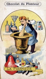 Reklamepostkort for plantekassens sjokoladefabrikk. av French School
