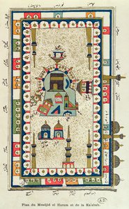Luftplan for Masjid-el-Haram og Kaabah, Mekka av French School