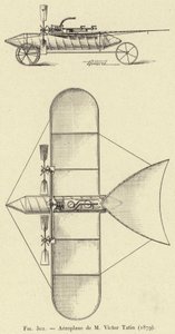 Airplane de M Victor Tatin (1879) (gravering) av French School