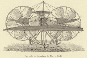 Airplane de Moy et Shill (gravering) av French School
