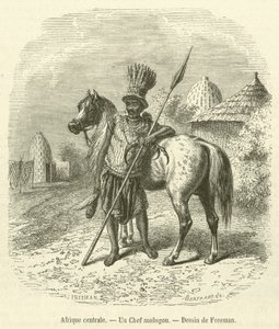 Sentral-Afrika, en Mousgou-sjef (gravering) av French School