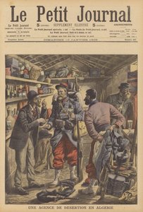 Byrå for desertører fra den franske fremmedlegionen i Algerie (farge litho) av French School