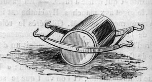 Landbruksmaskin: en distributørgjødseldør presentert ved landbrukskonkurransen i Paris i 1860. Gravering i “” Le Monde Illustré”” nr. 172 av 28. juli 1860. av French School