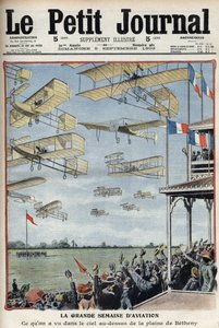 Airshow holdt i Betheny, Frankrike, illustrasjon fra den franske avisen Le Petit Journal - Meeting d