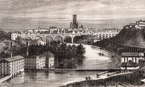 Albi - Languedoc-Roussillon-Midi-Pyrenee - gravering i "La France illustrée: geografi, historie, statistisk administrasjon" av V.A. Malt-Brown. 1884 av French School
