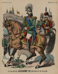 Alexander III, tsar av Russland (farget gravering) av French School
