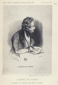 Alfred De Vigny (litho) av French School