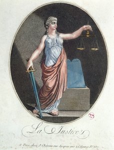 Allegory of Justice, utgitt av J. Chereau, Paris, 1792 av French School