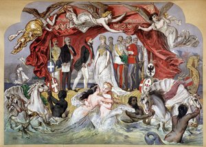 Allegori om innvielsen av Suez-kanalen 17.11.1869 av French School