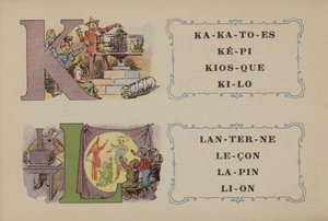 Falieres fosfatinalfabet (farge litho) av French School