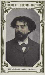Alphonse Daudet, litterateur (farget bilde) av French School