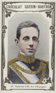 Alphonse XIII, Roi dEspagne (farget bilde) av French School
