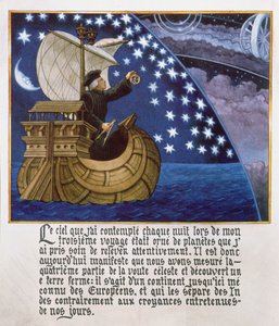 Amerigo Vespucci navigerer etter stjernene på sin tredje reise av French School