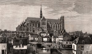Amiens - Nord-Pas-de-Calais-Picardie - gravering i "La France illustrée: geografi, historie, statistisk administrasjon" av V.A. Malt-Brown. 1884 av French School