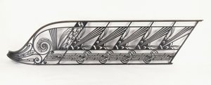 En art deco-trapprekkverk designet av Delion, ca. 1920-1930-tallet (bronse, smijern) av French School