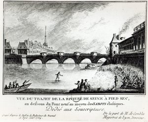 Et forsøk på å gå over Seinen, 1784 av French School