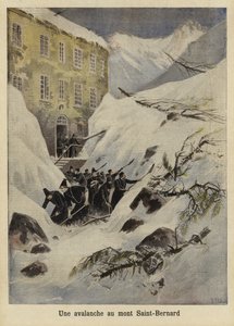 Et snøskred ved Great St Bernard Pass, Sveits, 1897