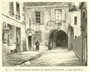 Tidligere inngang til massegravene på kirkegården til Saint-Paul, passasje Saint-Pierre av French School
