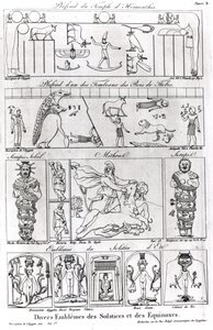 Gamle egyptiske og persiske religiøse og astronomiske illustrasjoner og symboler av French School