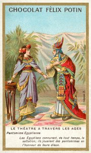 Gammel egyptisk pantomime (chromolitho) av French School