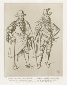 Andre kardinal dAutriche, Eveque de Constance (1600). Mathias Archid dAutriche, Duc de Wirtemberg (1601). Etter kunstverk av C Shrenck