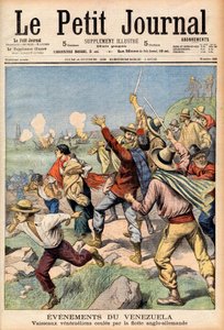 Anglo-tysk intervensjon i Venezuela i 1902-1903 - Første side av "" Le Petit Journal"" av 28. desember 1902: hendelser i Venezuela: Venezuelanske båter senket av engelsk og tysk flåte (gravering) av French School