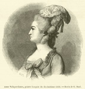 Anne Vallayer-Coster , fransk maler fra det attende århundre (gravering) av French School