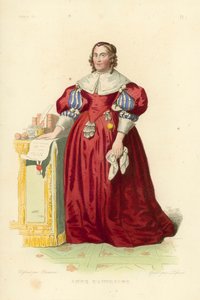 Anne av Østerrike (farget gravering) av French School