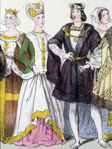 Anne av Bretagne og Charles VIII - i "Det franske monarkiet i trykk"" av French School