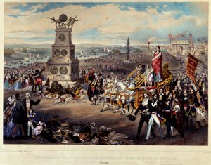 Jubileet for Den demokratiske og sosiale republikken: Triomphe de La Republique. Gravert fra 1848. Paris, Musee Carnavalet av French School