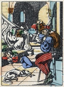 Anonymous illustration for “La belle au bois dormant”, tale by Charles Perrault (1628-1703), French writer. Wood engraving of Imaging Pellerin - Epinal, sd. Late 19th century. av French School