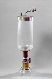 Apparat for å studere gass, designet av Antoine Laurent de Lavoisier (1743-94) (metall og glass)